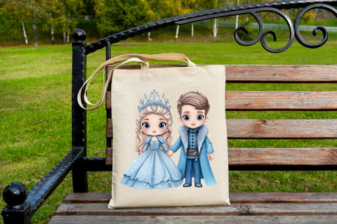 Cute Snow Princess and Prince Clipart Bundle Sublimation Regulrcrative 