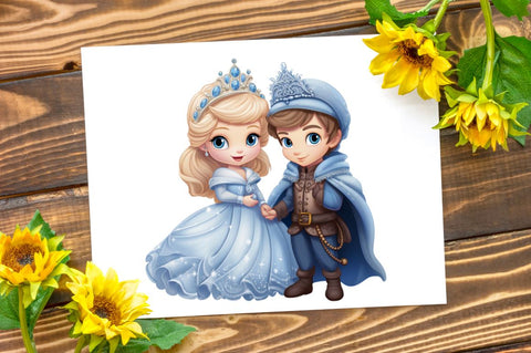 Cute Snow Princess and Prince Clipart Bundle Sublimation Regulrcrative 