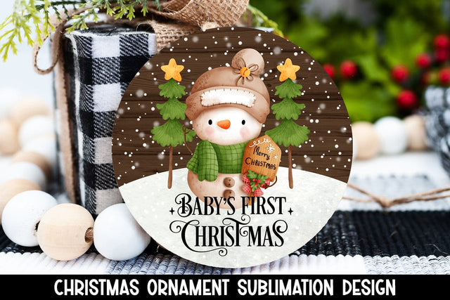 Cute Snowman Baby Christmas Ornament PNG Sublimation BijouBay 