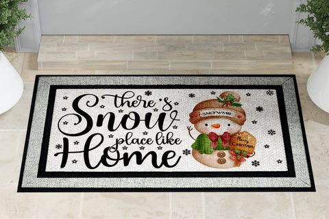 Cute Snowman Door Mat Sublimation Design PNG Sublimation BijouBay 