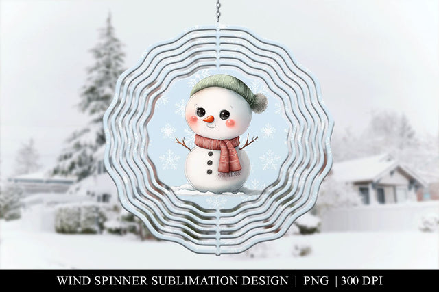Cute Snowman Wind Spinner Sublimation PNG Sublimation BijouBay 