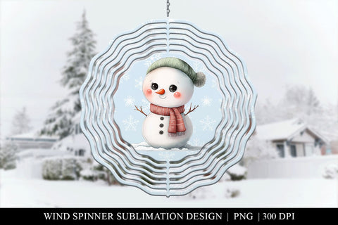 Cute Snowman Wind Spinner Sublimation PNG Sublimation BijouBay 