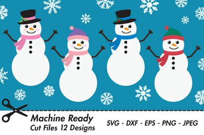 Cute Snowmen And Snowflake Bundle | Christmas SVG SVG Captain Creative 