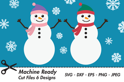 Cute Snowmen With Snowflakes | Christmas SVG SVG Captain Creative 