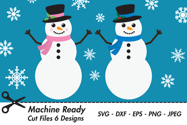Cute Snowmen With Snowflakes | Christmas SVG SVG Captain Creative 