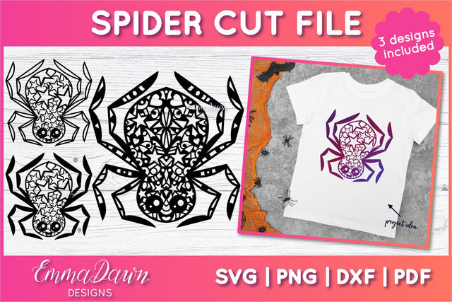 Cute Spider SVG SVG Emma Dawn Designs 