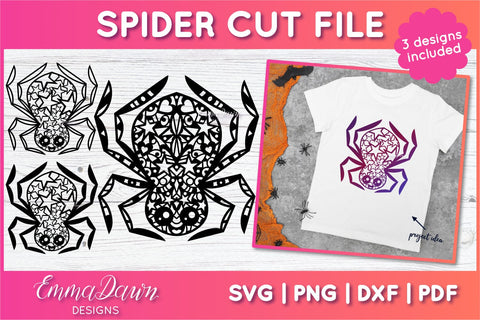 Cute Spider SVG SVG Emma Dawn Designs 