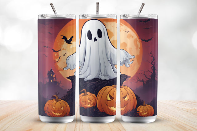 Cute Spooky BOO 20 Oz Tumbler Wrap Sublimation Design Sublimation MockupSvgVenue 