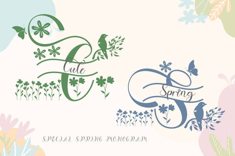 Cute Spring Monogram Font Prasetya Letter 