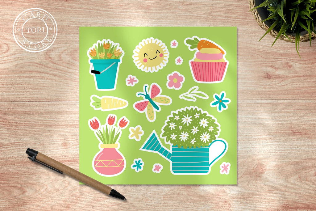 Spring Sticker Sheet Cute Cute Spring - Printable Stickers - So Fontsy