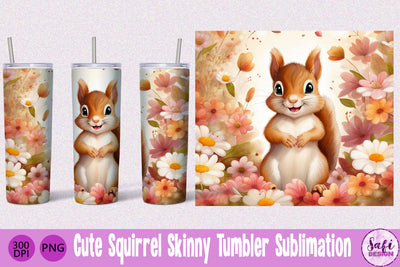 Cute Squirrel Skinny Tumbler Sublimation File Sublimation Safi Design 