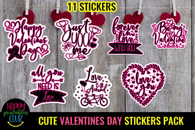 Cute Stickers for Valentines Day- Printable Valentines Day Stickers SVG Happy Printables Club 