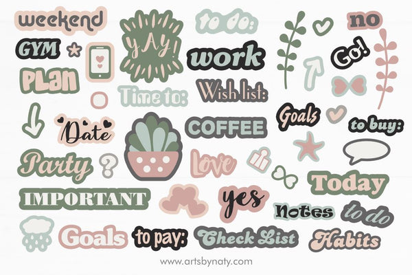 Cute Cozy Sticker Sheet Fall Stickers - So Fontsy