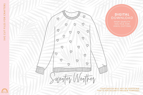 Cute Sweater Weather Autumn SVG File for Shirts HM SVG Pixel Sublimation 