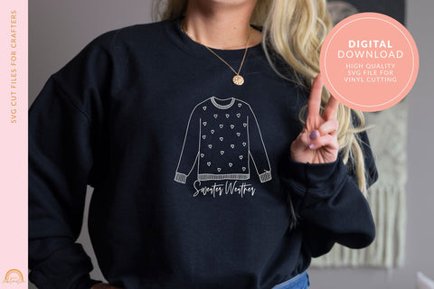 Cute Sweater Weather Autumn SVG File for Shirts HM SVG Pixel Sublimation 