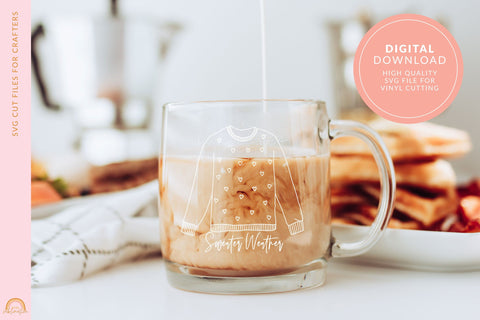 Cute Sweater Weather Autumn SVG File for Shirts HM SVG Pixel Sublimation 