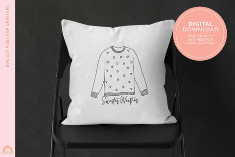 Cute Sweater Weather Autumn SVG File for Shirts HM SVG Pixel Sublimation 