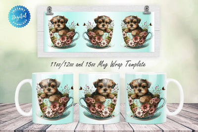 Cute Teacup Puppy 11, 12 & 15 Oz Mug Sublimation Sublimation Regulrcrative 