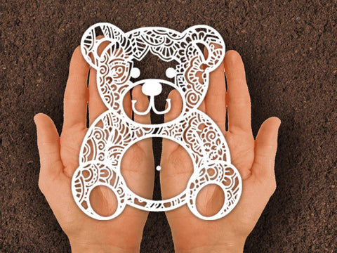 Cute Teddy Bear Paper cut SVG Johan Ru designs 