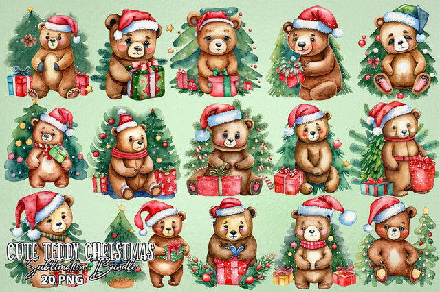Cute Teddy Christmas Sublimation Bundle Sublimation Jagonath Roy 