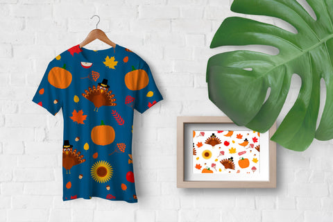 Cute Thanksgiving Seamless Patterns Digital Paper Digital Pattern LaBelezoka 