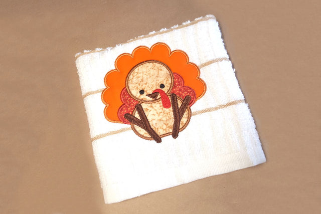 Cute Thanksgiving Turkey Applique Embroidery Embroidery/Applique Designed by Geeks 