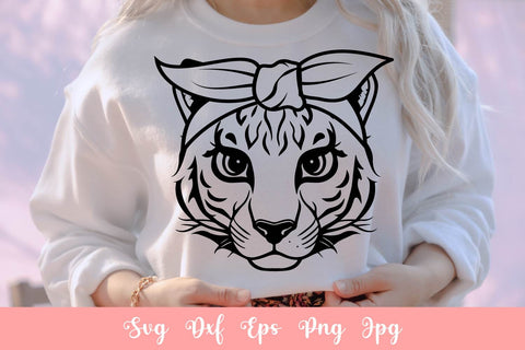 Cute Tiger With Bandana SVG File, Shirt SVG Free For Commercial Use SVG Sintegra 