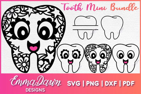Cute Tooth SVG Bundle SVG Emma Dawn Designs 