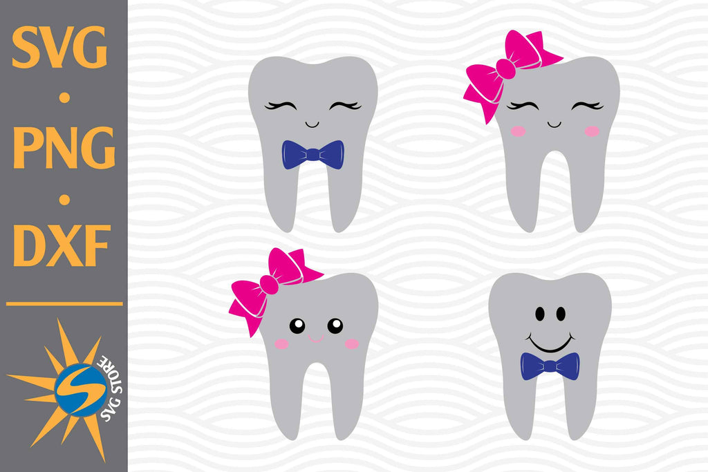 Cute Tooth SVG, PNG, DXF Digital Files Include - So Fontsy