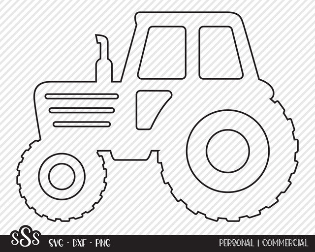 Cute Tractor Outline | Country SVG SVG Texas Southern Cuts 