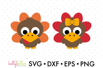 Cute Turkey Characters SVG Kelly Lollar Designs 