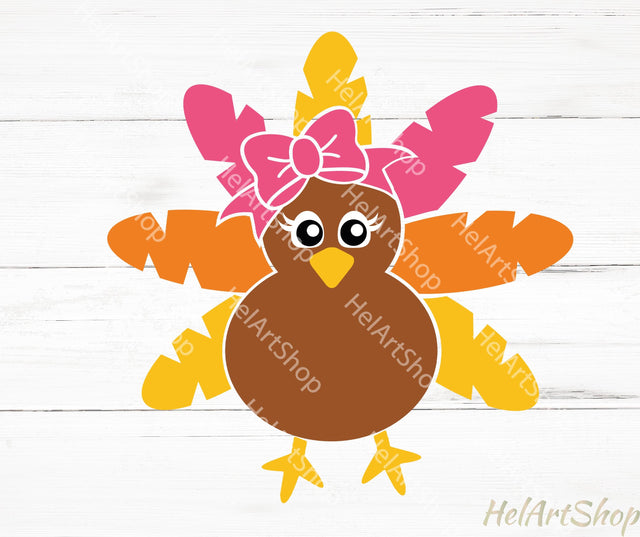 Cute Turkey Svg | Kids Thanksgiving Svg SVG _HelArtShop_ 