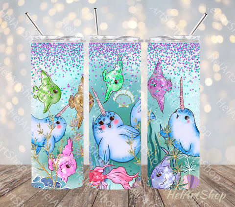 Cute Underwater Tumbler PNG | Kids SKINNY TUMBLER Png Sublimation _HelArtShop_ 