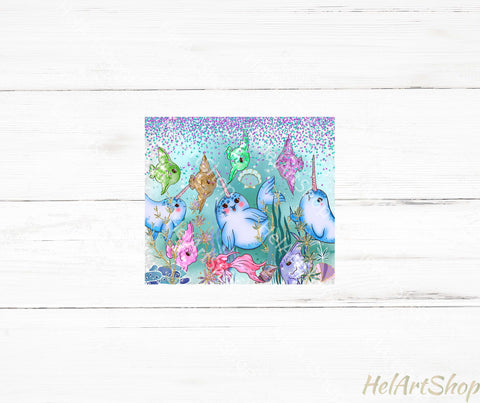 Cute Underwater Tumbler PNG | Kids SKINNY TUMBLER Png Sublimation _HelArtShop_ 