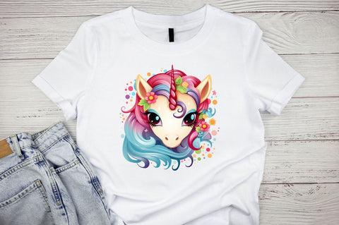 Cute Unicorn Clipart Bundle Sublimation Regulrcrative 