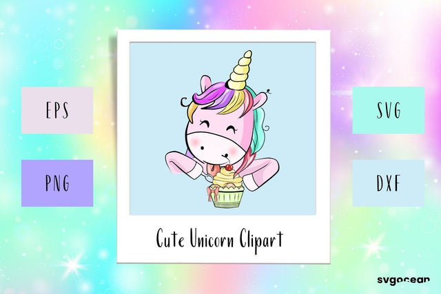 Cute Unicorn Clipart SVG SvgOcean 
