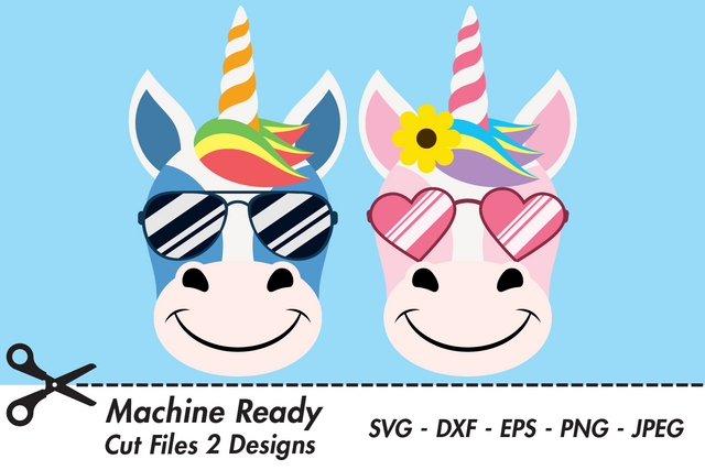 Cute Unicorn Faces With Shades | Magical SVG SVG Captain Creative 