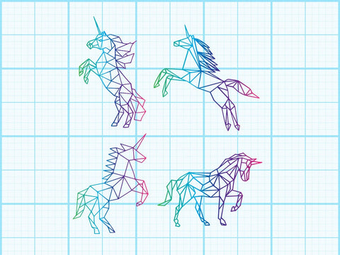 Cute unicorn Geomatical Print SVG Johan Ru designs 