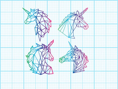 Cute unicorn Geomatical Print SVG Johan Ru designs 