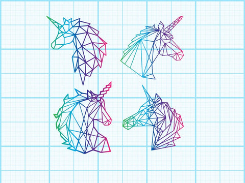 Cute unicorn Geomatical Print SVG Johan Ru designs 