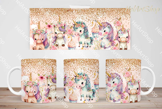 Cute Unicorn Mug PNG Sublimation, Kids 11Oz Mug Png Sublimation _HelArtShop_ 