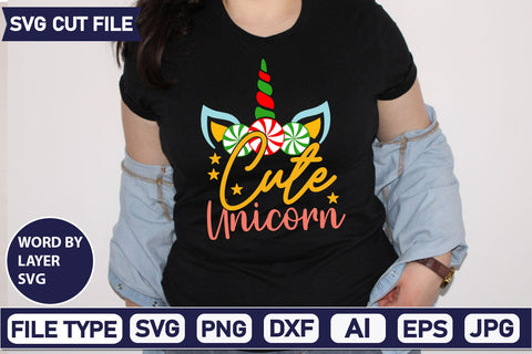 Cute Unicorn SVG Cut File SVGs,quotes-and-sayings,food-drink mini-bundles,print-cut,on-sale Clipart Clip Art Sublimation or Vinyl Shirt Design SVG DesignPlante 503 