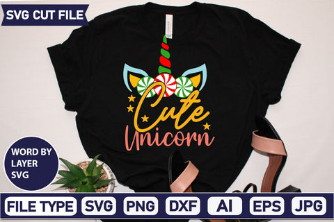Cute Unicorn SVG Cut File SVGs,quotes-and-sayings,food-drink mini-bundles,print-cut,on-sale Clipart Clip Art Sublimation or Vinyl Shirt Design SVG DesignPlante 503 