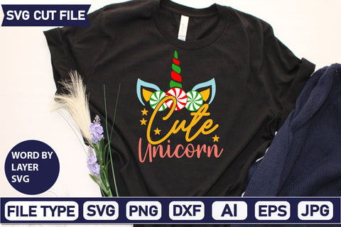 Cute Unicorn SVG Cut File SVGs,quotes-and-sayings,food-drink mini-bundles,print-cut,on-sale Clipart Clip Art Sublimation or Vinyl Shirt Design SVG DesignPlante 503 