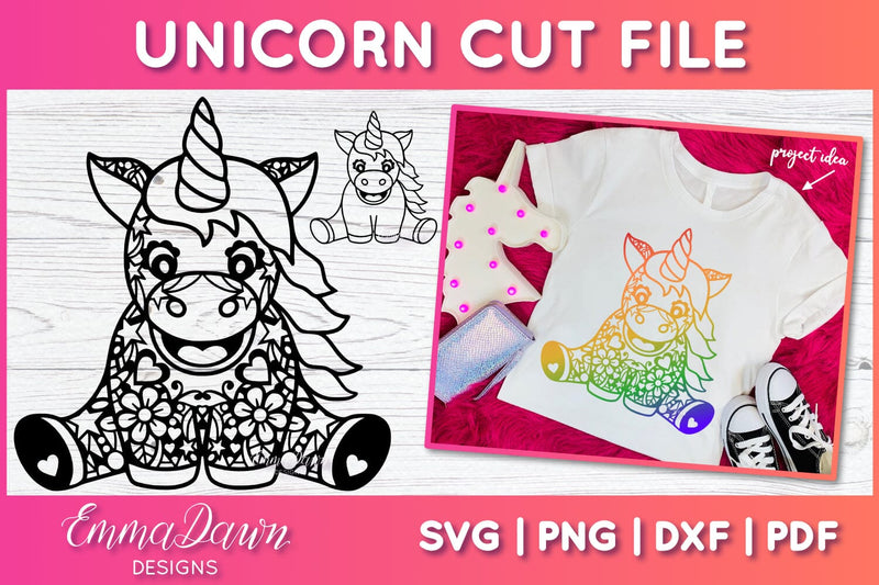 Cute Unicorn SVG SVG Emma Dawn Designs 