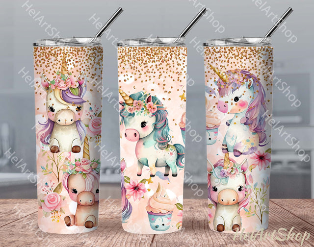 Cute Unicorn Tumbler PNG Sublimation, Kids Tumbler Png Sublimation _HelArtShop_ 