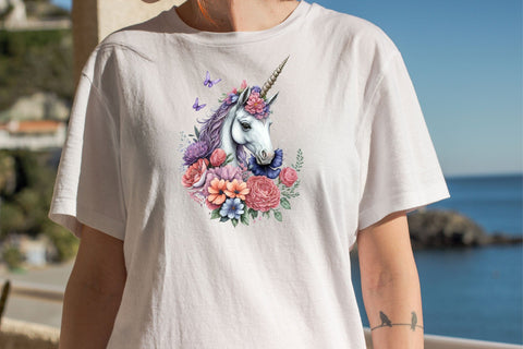 Cute Unicorn Watercolor Clipart Sublimation Rupkotha 