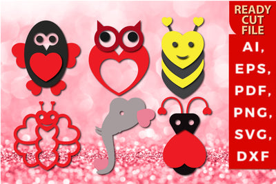 cute valentine animal with heart 3d SVG SVG MD JOYNAL ABDIN 