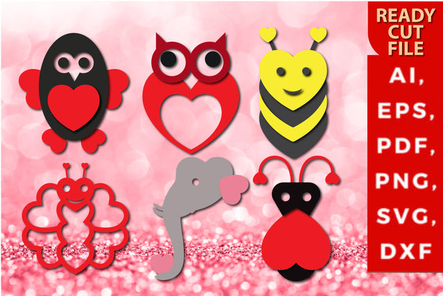 cute valentine animal with heart 3d SVG SVG MD JOYNAL ABDIN 