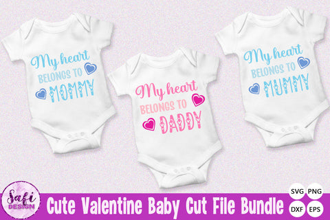 Cute Valentine Baby SVG Cut File Bundle SVG Safi Design 
